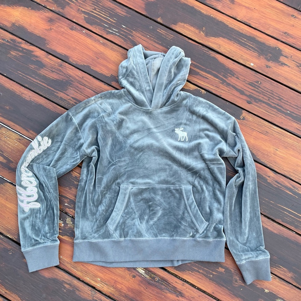 Abercrombie Velour Hoodie Girls Top